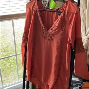 Mesh material blouse